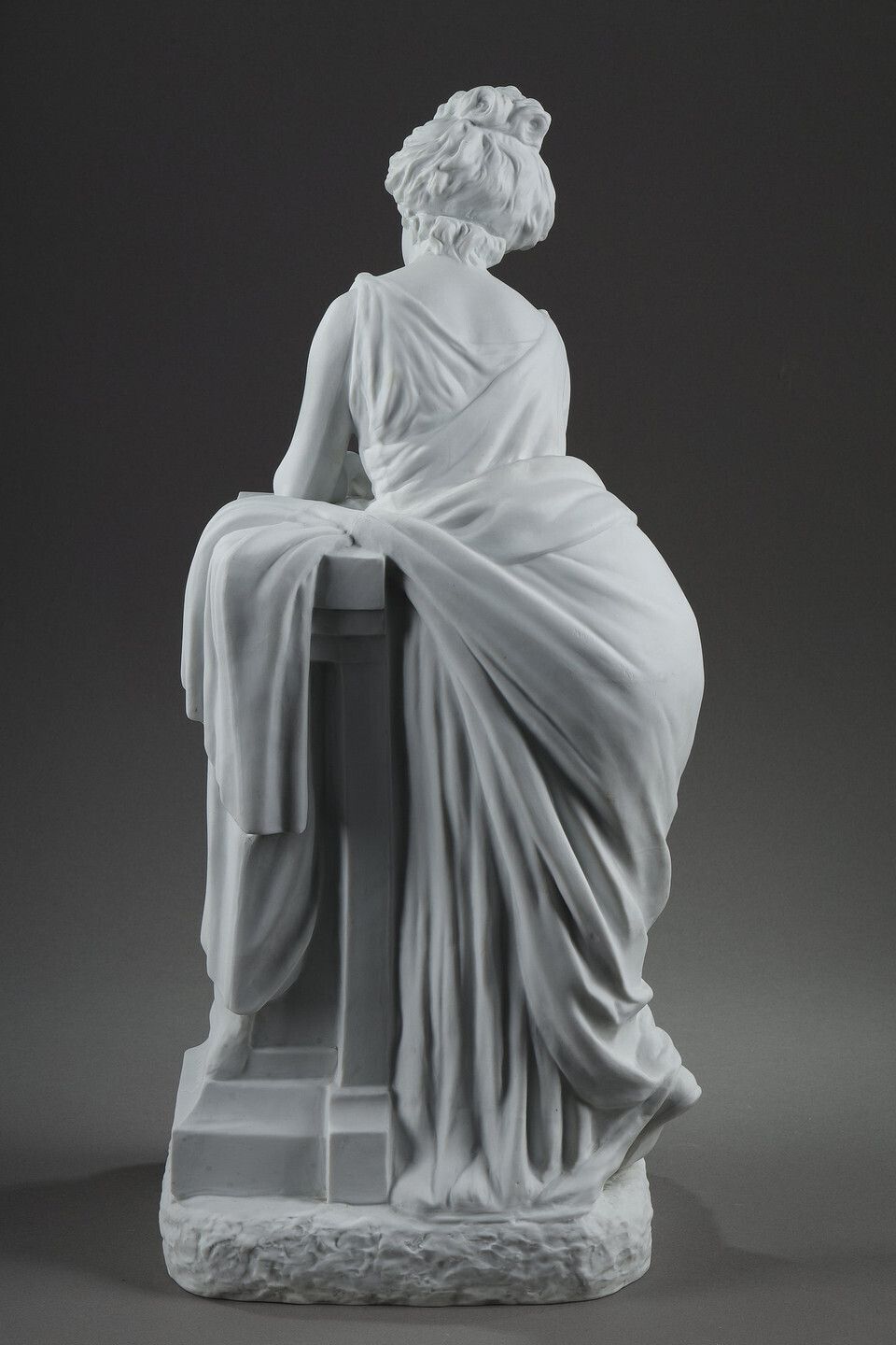 Porcelain Biscuit Sculpture, "Young Woman At The Fountain" By Nicolas Lecorney photo 4857.0