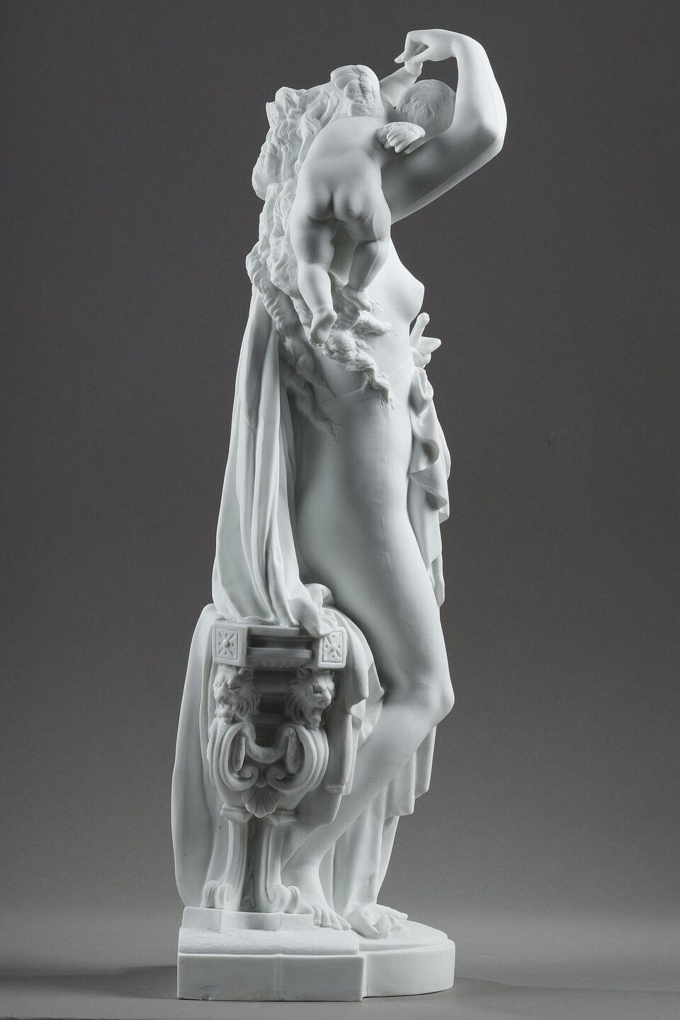 Pair Of Allegorical Figures Biscuit Porcelain, After Carrier Belleuse. European Work, Circa 1870 1880 photo vintage