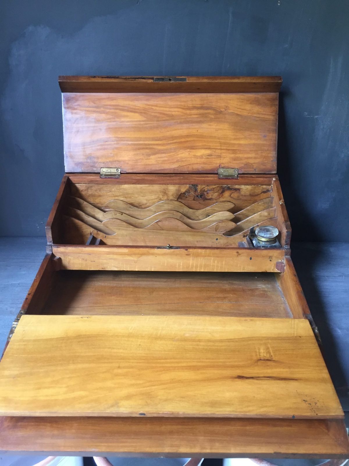 Sorrento Ware Secretare. In Laid Olive Wood. ( Circa 1870) photo furniture