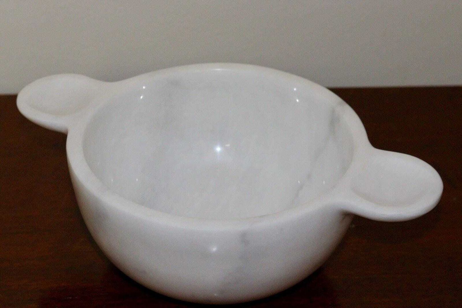 Gabriella – White Natural Marble Bowl With Handles  | L 32cm W 20cm H 10cm photo Home Decor