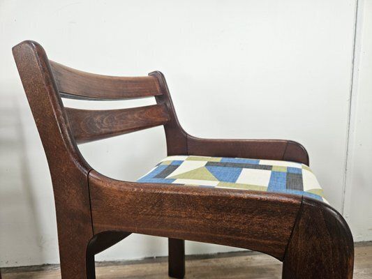 Vintage Beech And Fabric Dining Room Chairs, 1970s, Set Of 4 photo 1229.0