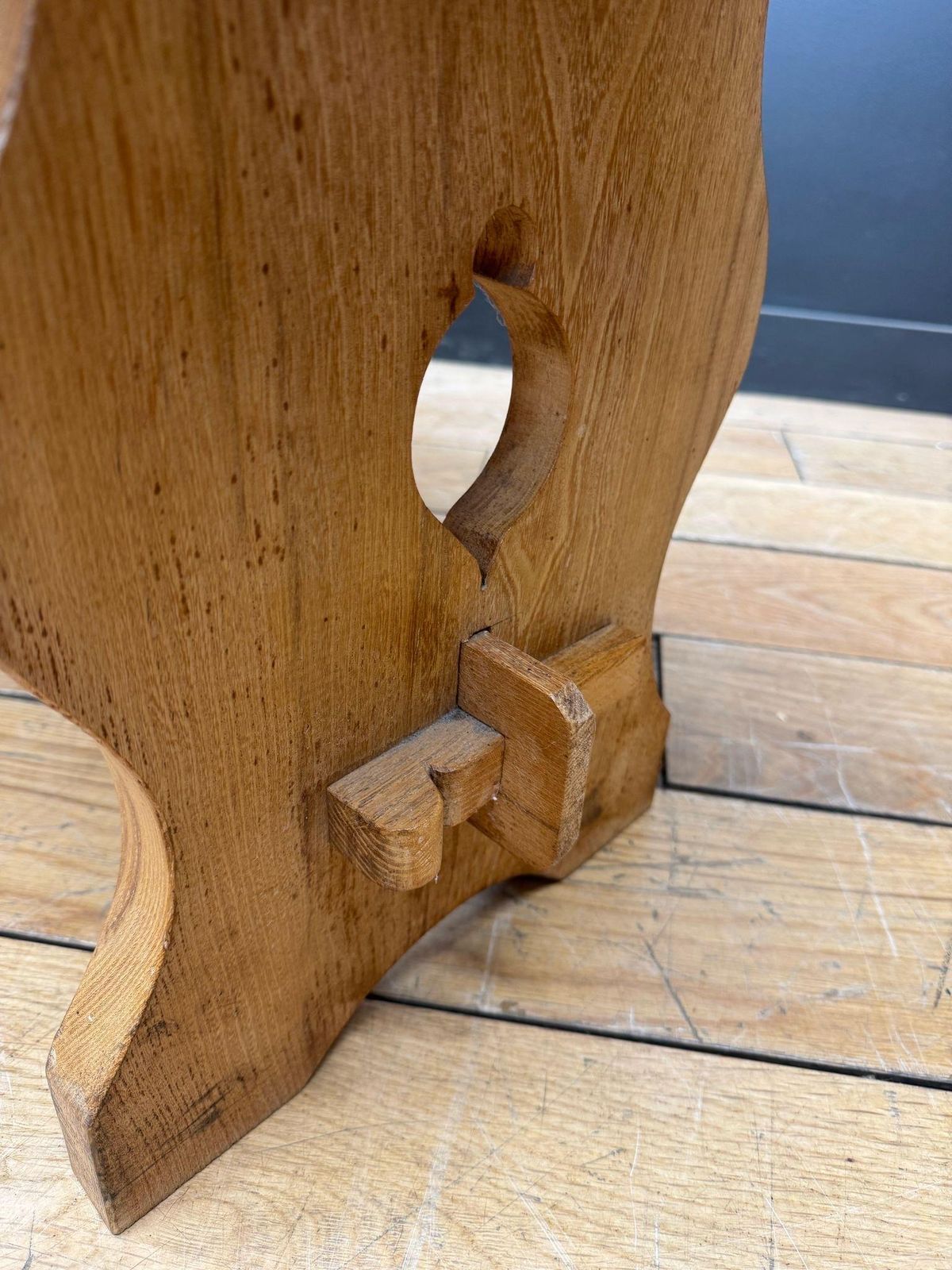 Vintage Blond Elm Two Seater Trestle End Bench Seating / Coffee Table End Table photo 245.0
