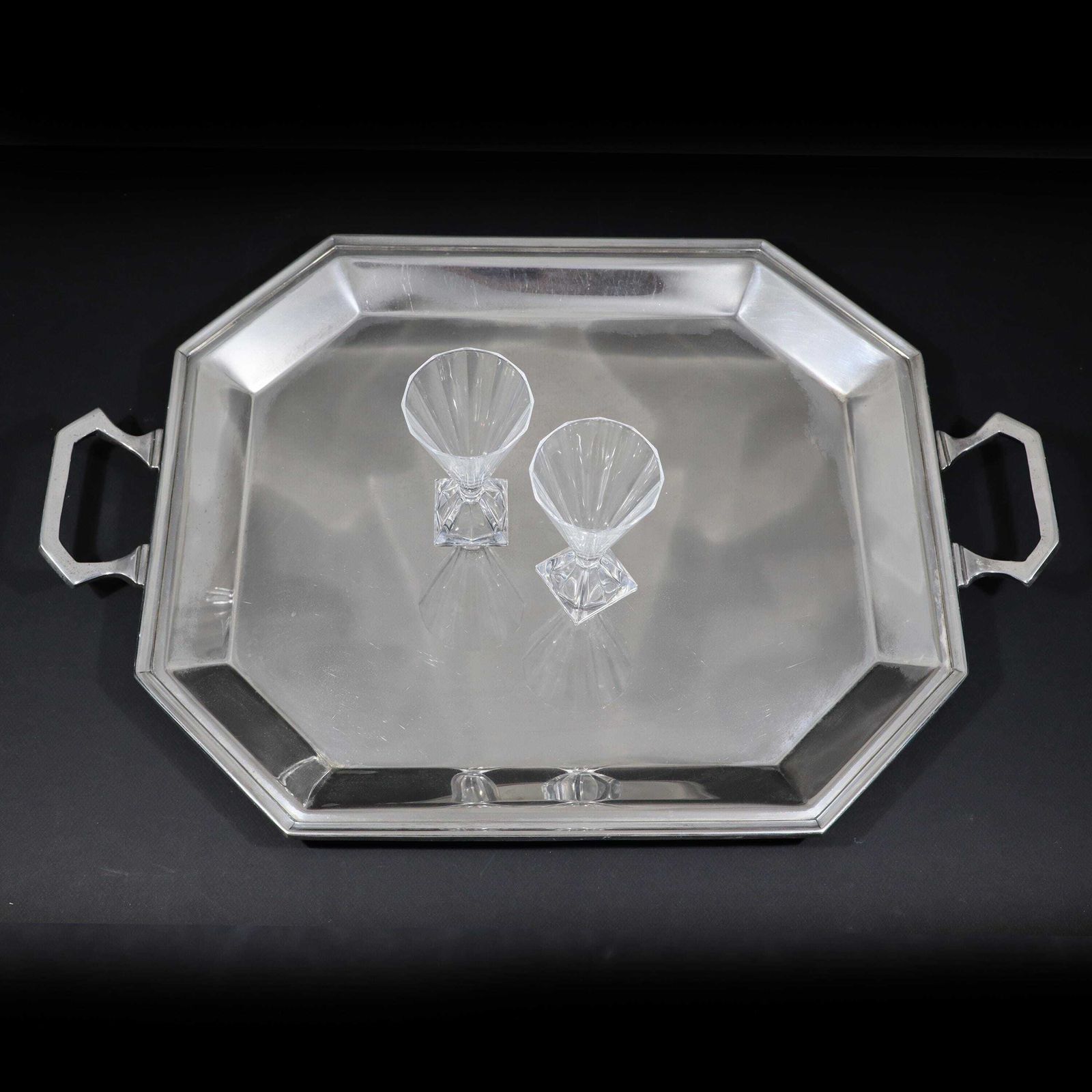 Vintage Large Silver Plated Centerpiece Tray Brazilian Soppil Wolff