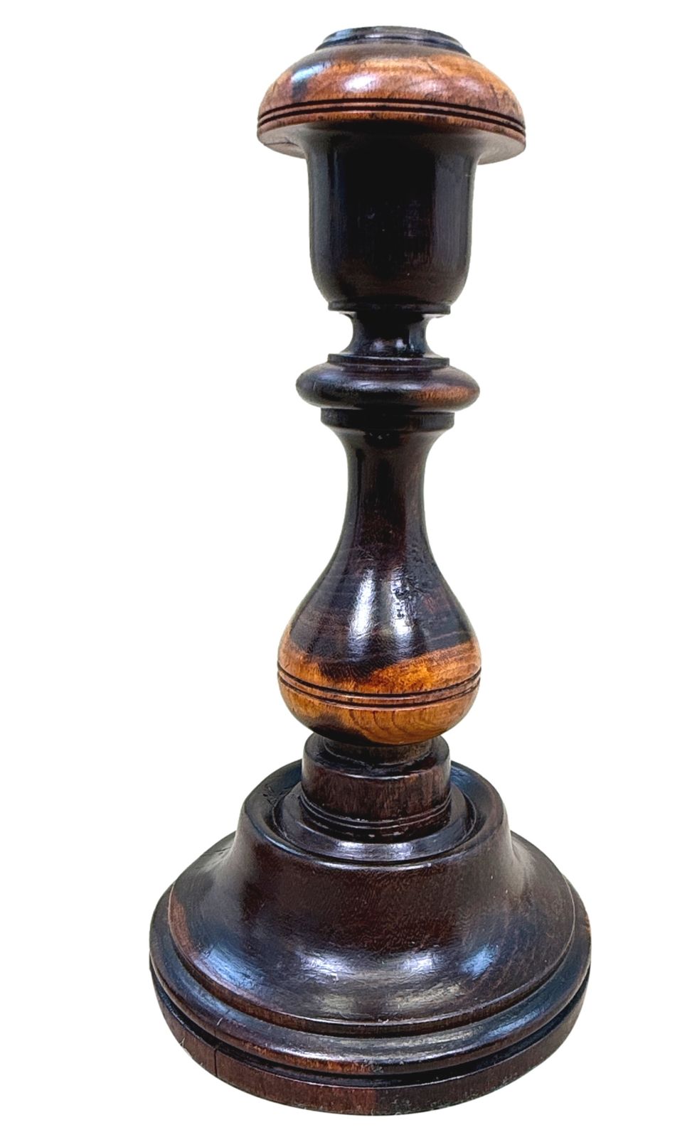 Pair Of 19th Century Lignum Vitae Treen Candlesticks (England, Circa 1830) photo Home Decor