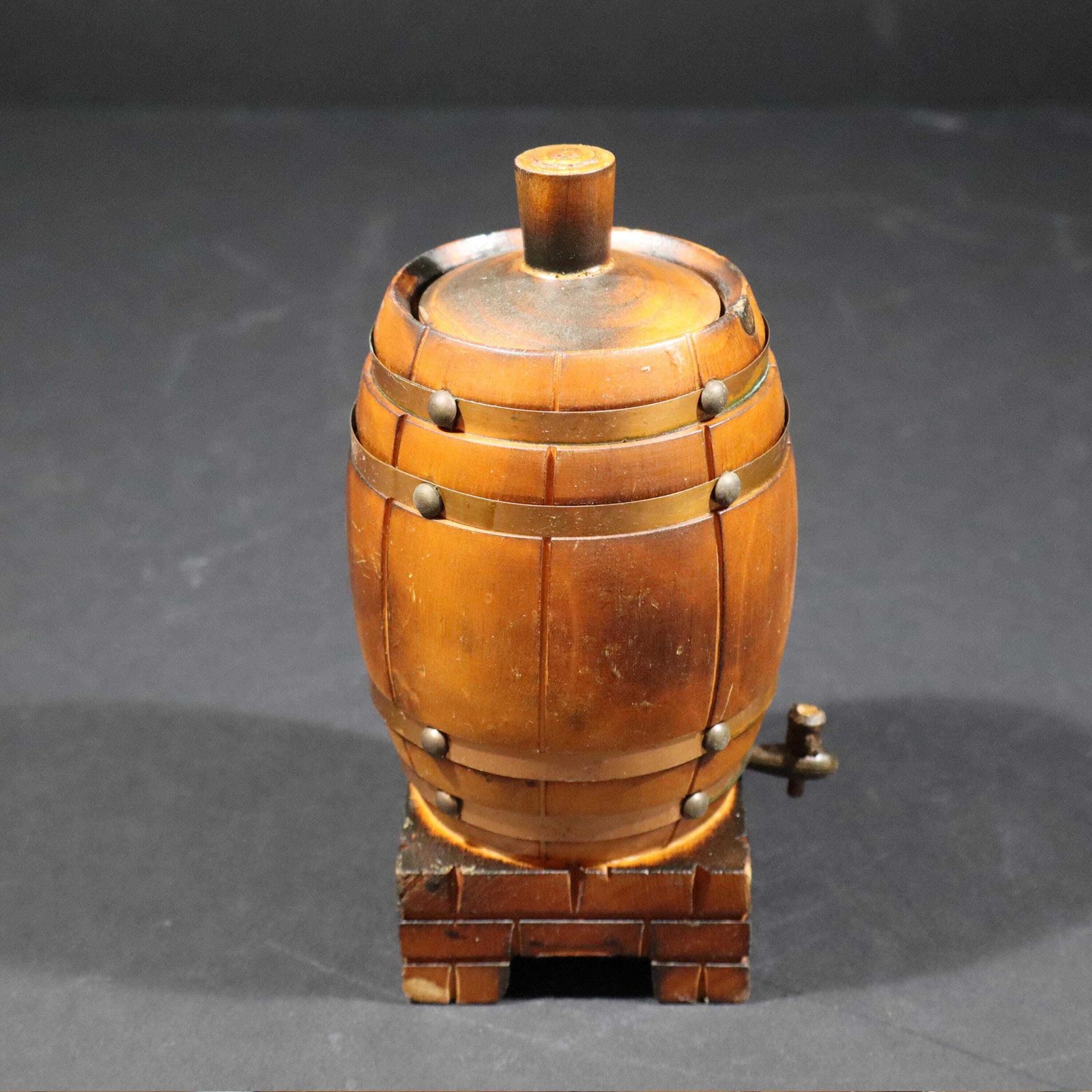 Vintage Wood Cigarette Dispenser Rustic French Wine Barrel Cigarette Dispenser photo Home Decor