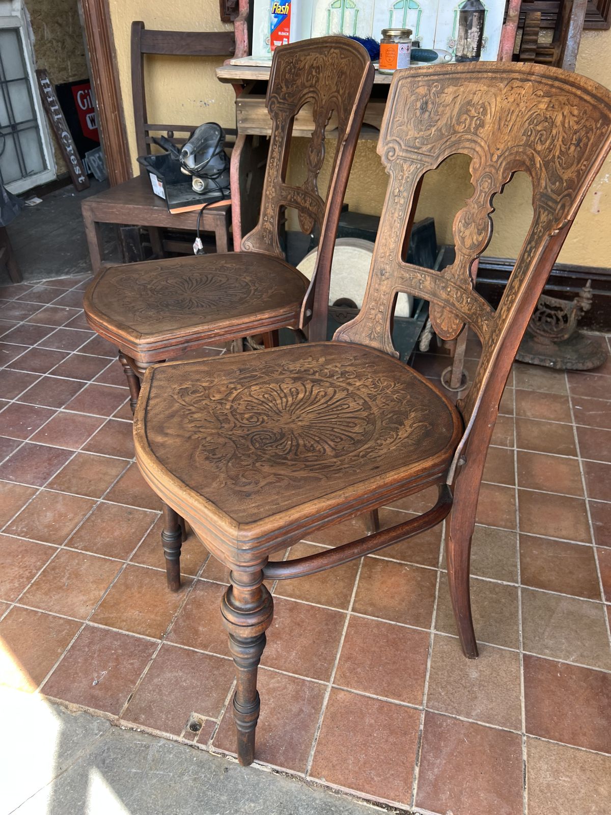 J&J Kohn Of Austria Victorian Rare  Set Of 2 Matching Chairs photo Furniture