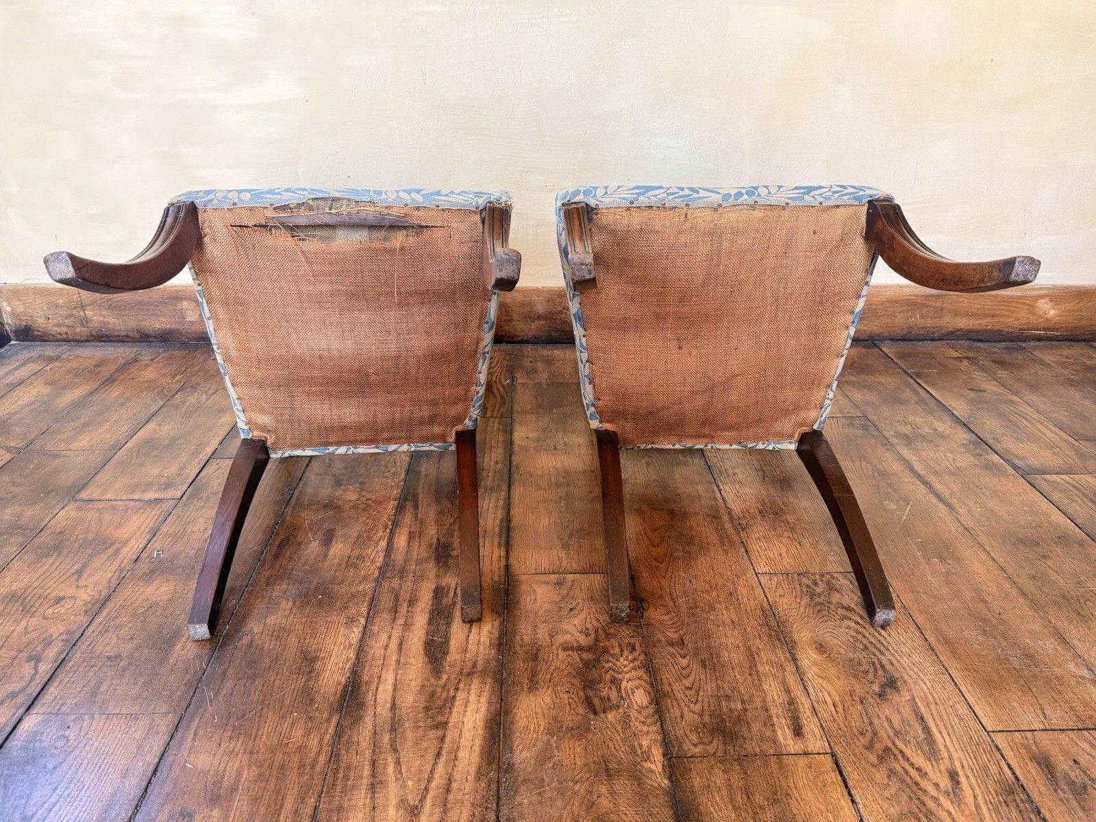 Fine Quality Pair Of Antique Rosewood Regency Chairs In Need Of Reupholstering photo furniture
