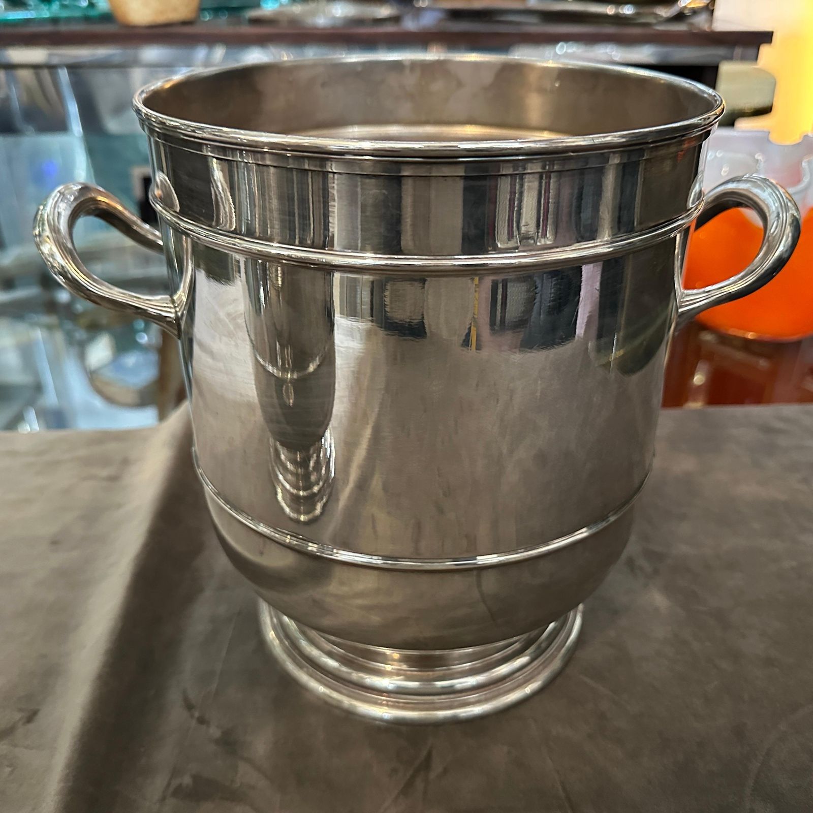 A Pair Of 1970s High Quality Modern Silver Plated Wine Coolers By Sant'andrea photo vinterior