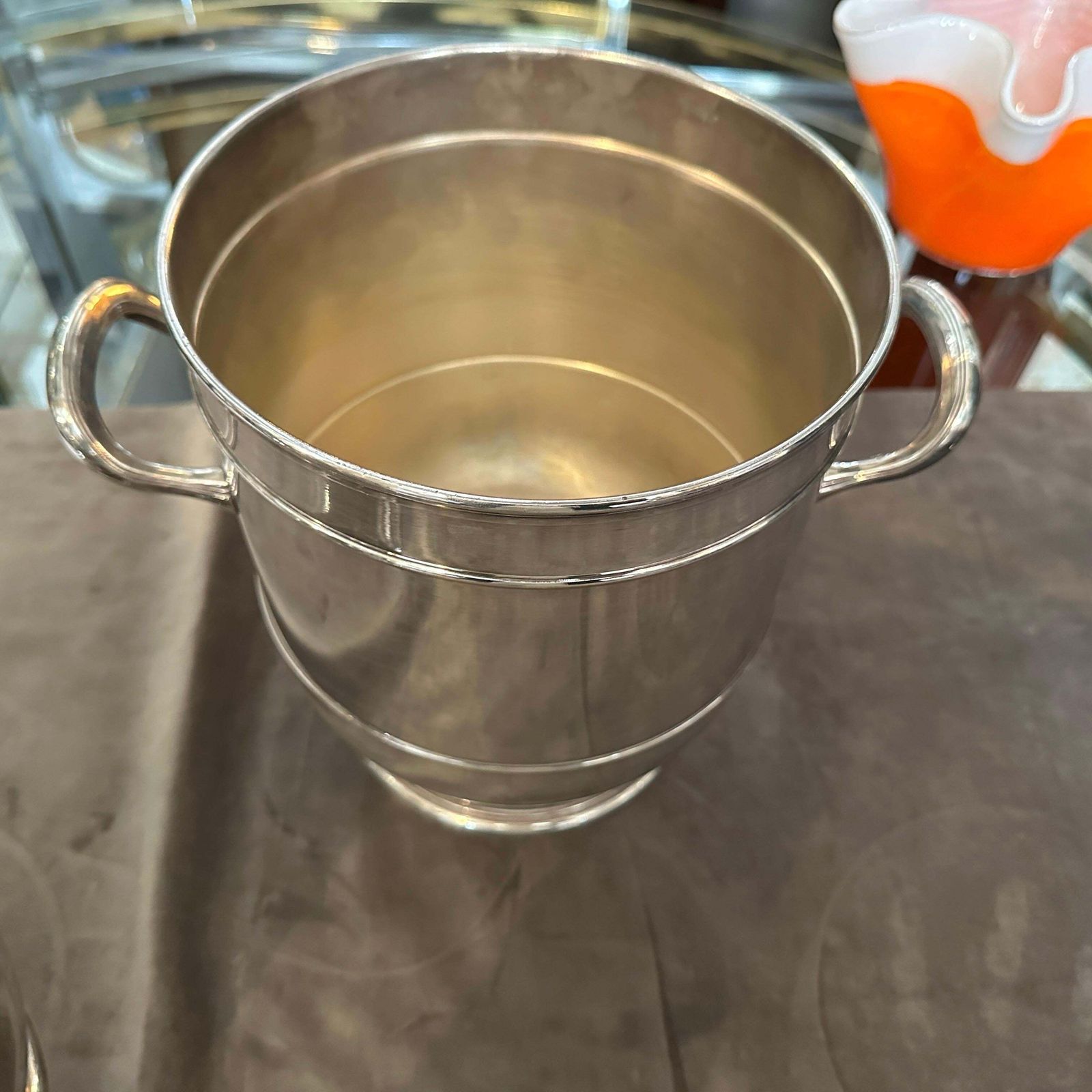 A Pair Of 1970s High Quality Modern Silver Plated Wine Coolers By Sant'andrea photo vintage