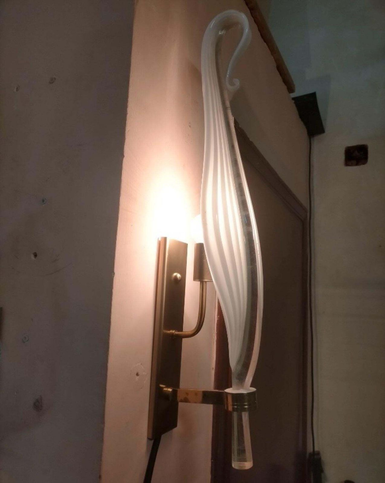 photo buy A Pair Of 1970s Mid Century Modern Murano Glass Huge Wall Sconces By Franco Luce