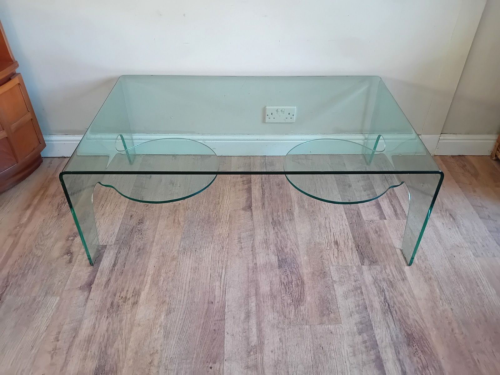 Beautiful Italian  Modernist Tempered Glass Folded Drinks / Coffee Table photo furniture