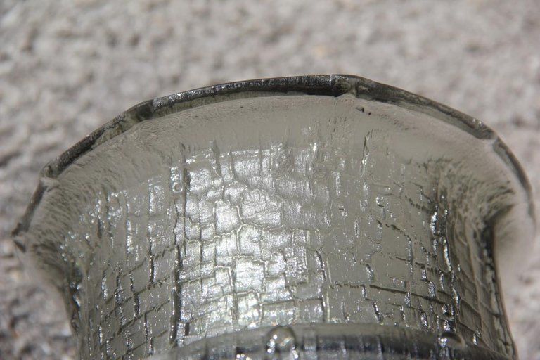 Timo Sarpaneva Glass Crystal Vase Brutalist Modern Design, Finland, 1960 Grey photo buy