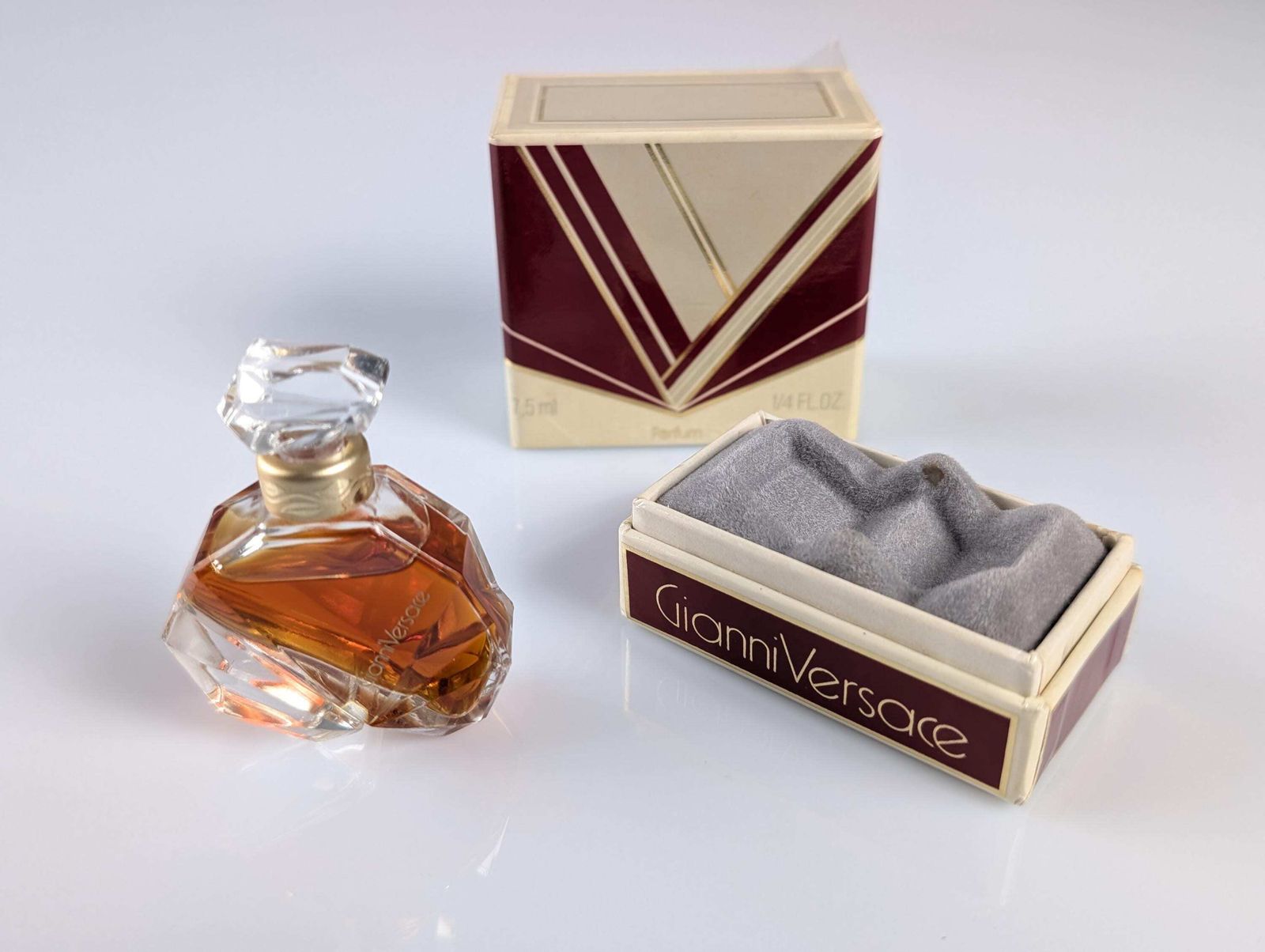 Miniature Perfume Gianni Versace Parfum Puro 7.5 Ml, Rare 1981 With Original Box photo for sale