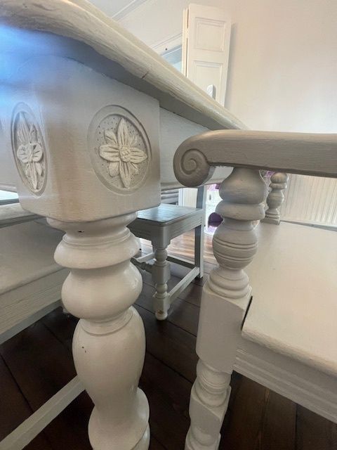 photo buy Chalk Painted Rustic French Style Dining Table & 6 Chairs