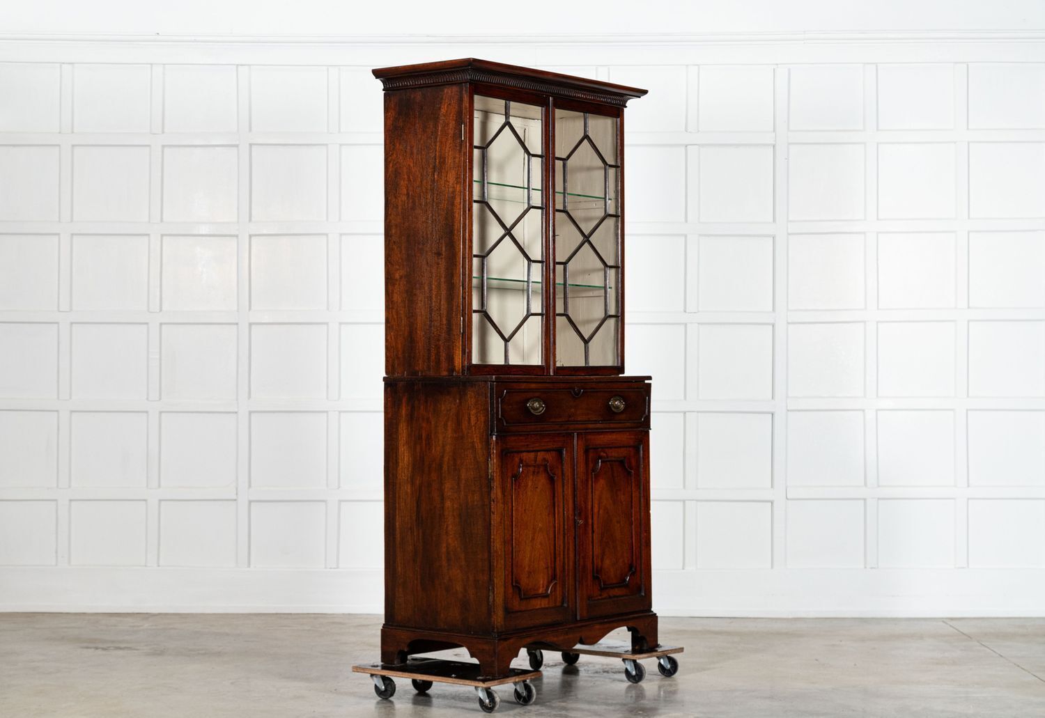 George III English Mahogany Glazed Bookcase Secretaire photo furniture