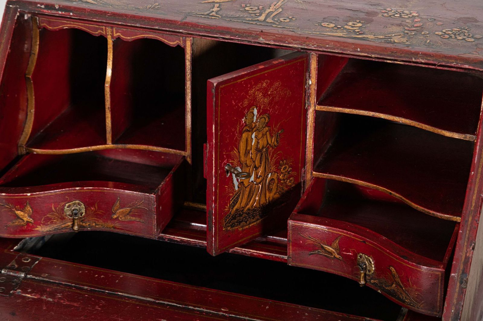 photo vinterior English Decorative Chinoiserie Bureau Writing Desk