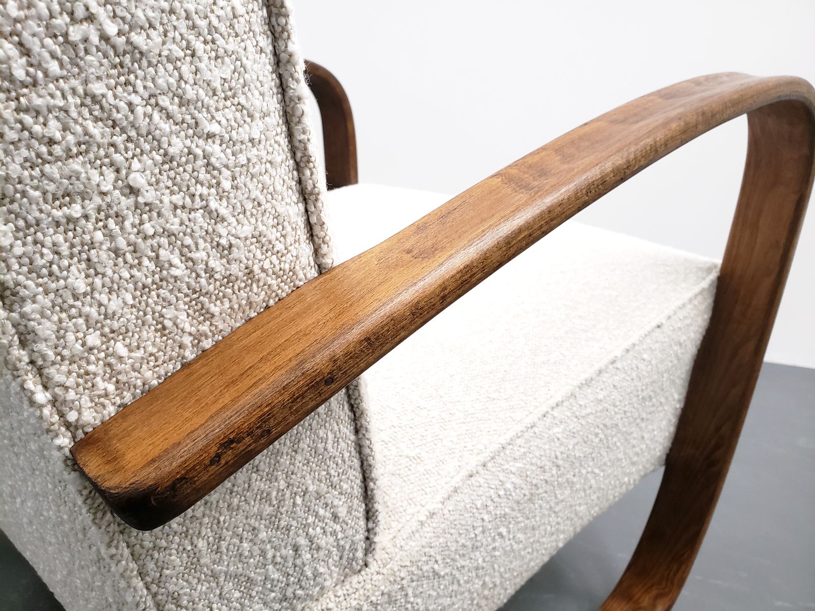 3600.0 One Left   Jindrich Halabala H 269 Armchair In Premium Boucle, Thonet, 1930 photo