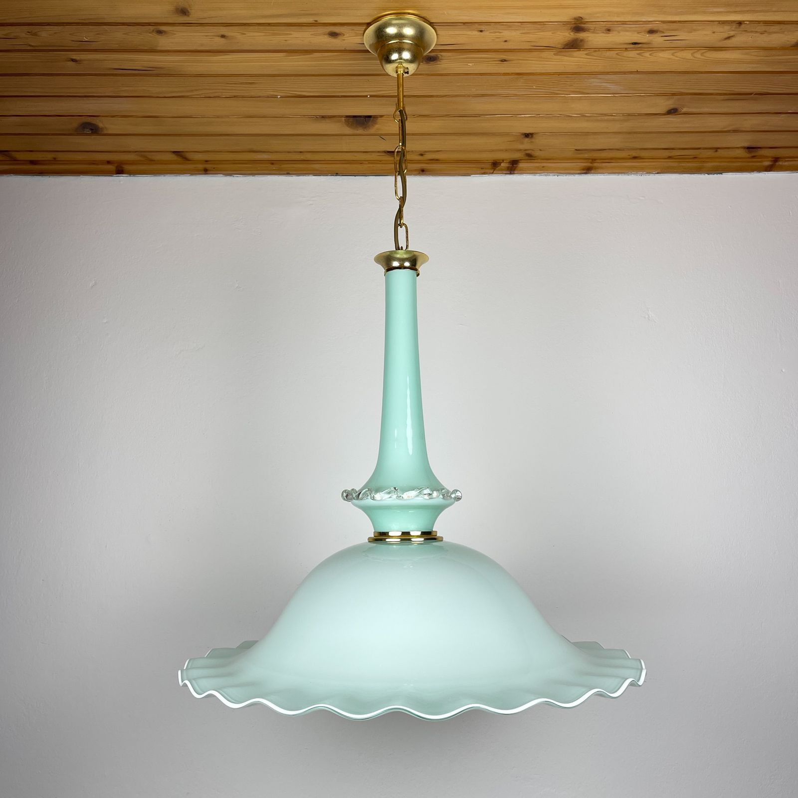 Vintage Murano Glass Pendant Lamp By Venini, Italy 1970s photo vinterior