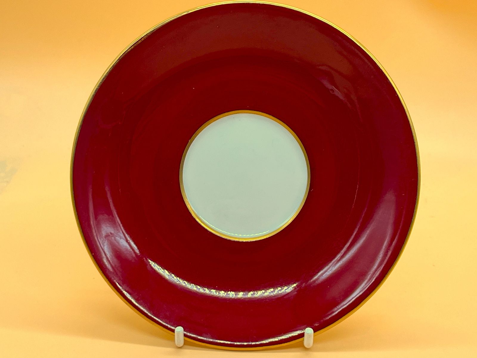 Large Aynsley China Cabbage Rose Signed G Bentley Red And Gold Footed Cabinet Tea Cup & Saucer Duo. 2628. photo 725.0