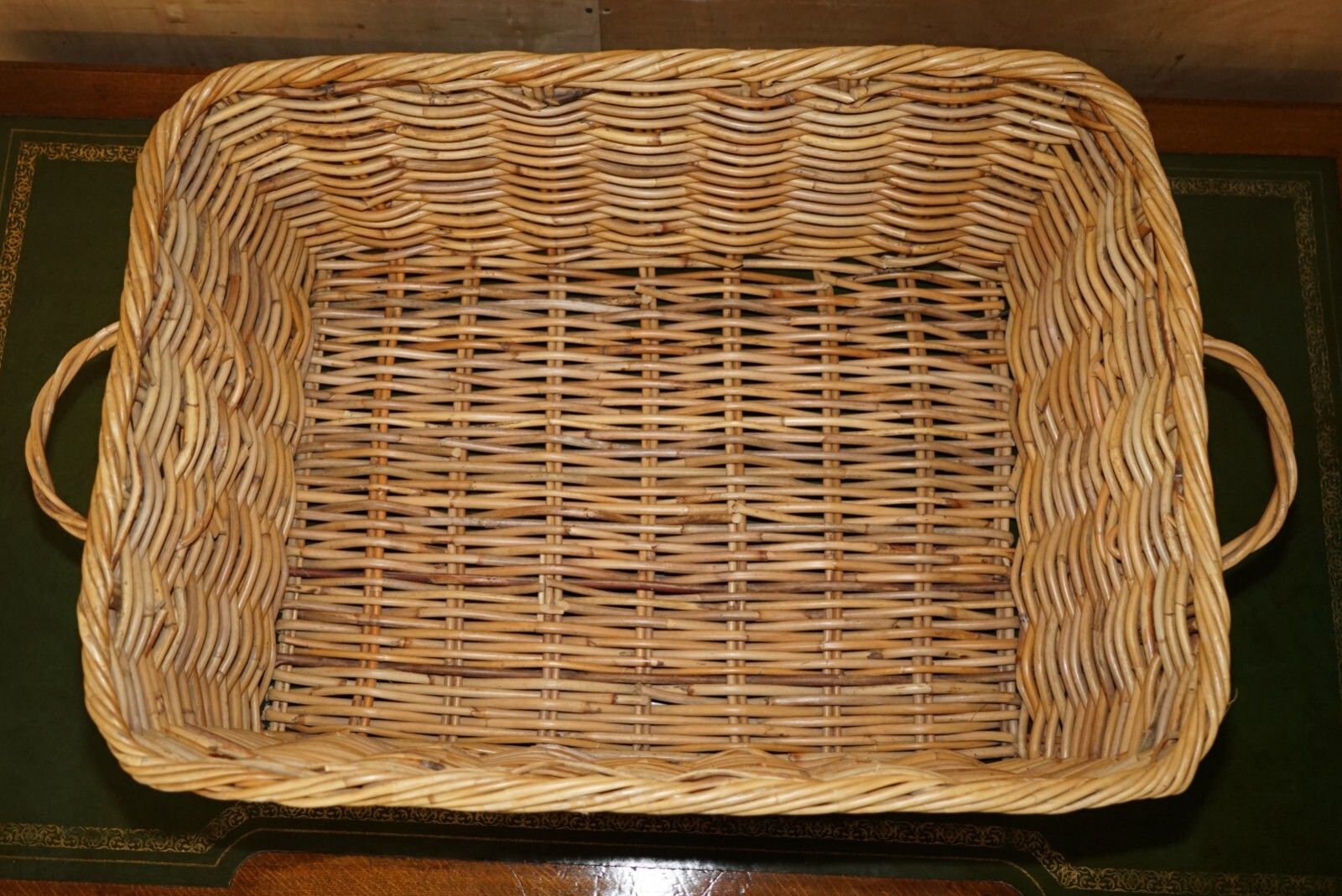 Huge Antique Victorian Wicket Basket 102cm X 60cm Extra Large Wood Fire Log Bin photo Home Decor