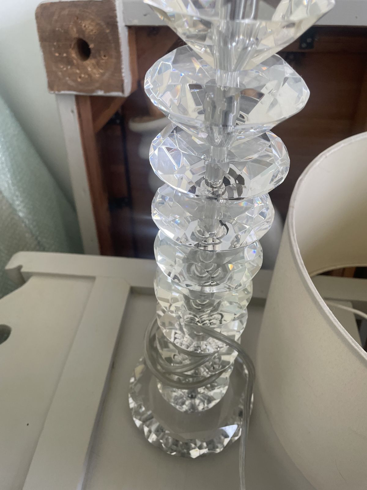 55.0 Crystal Glass Art Deco Style Lamp photo