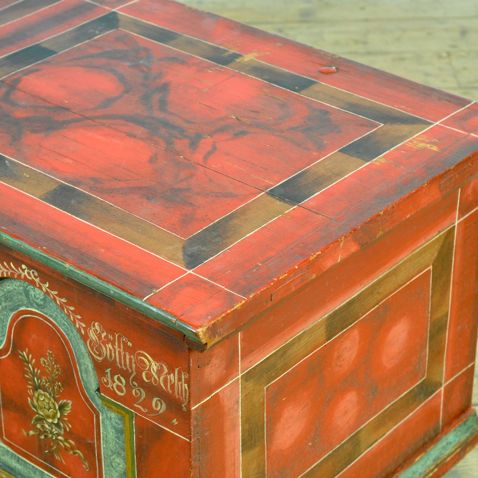 Folk Art Bridal Chest, Anno 1829 photo Furniture