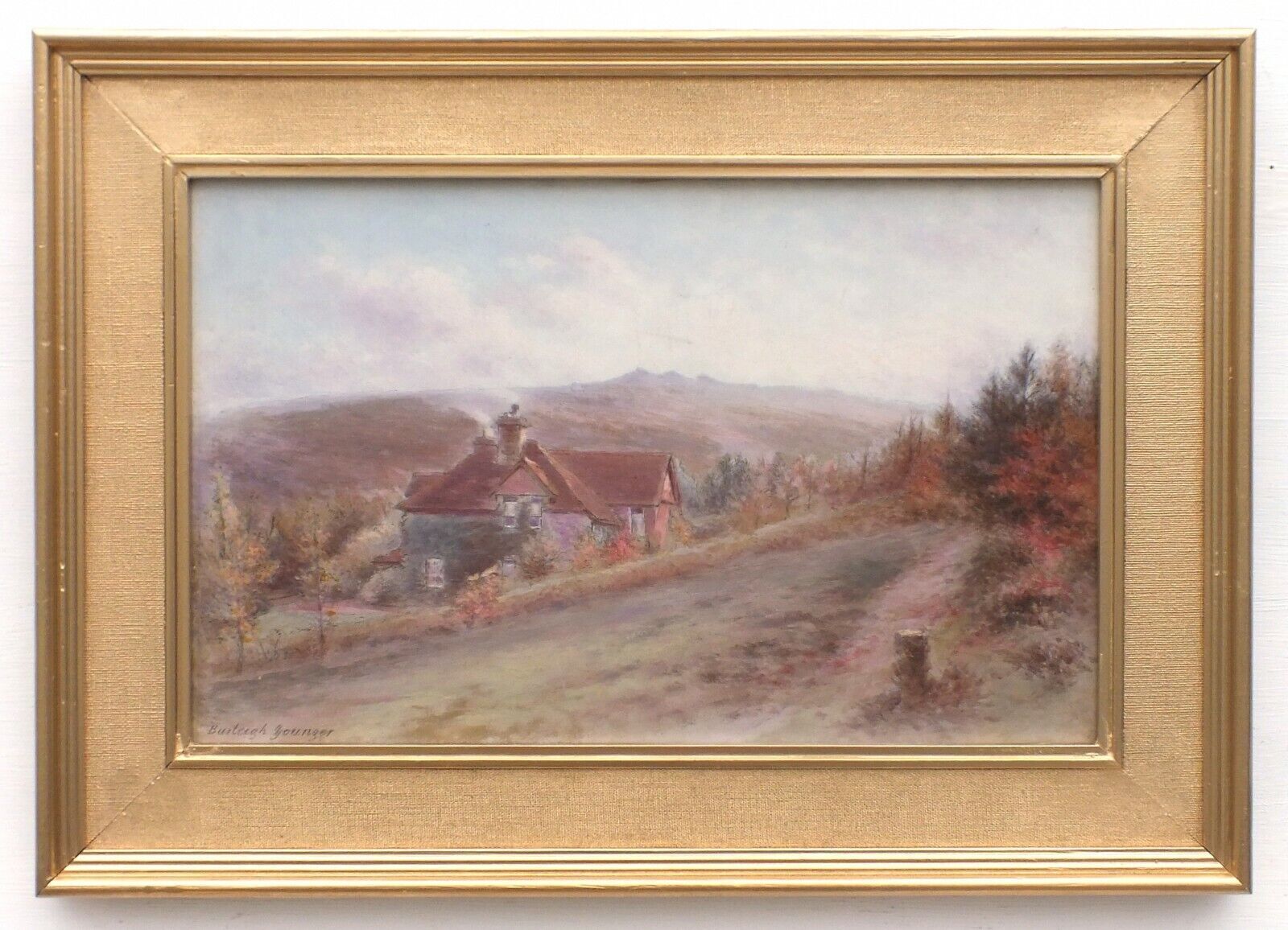 English Landscape Oil Painting Devon Landscape Signed Framed Victorian Original photo furniture