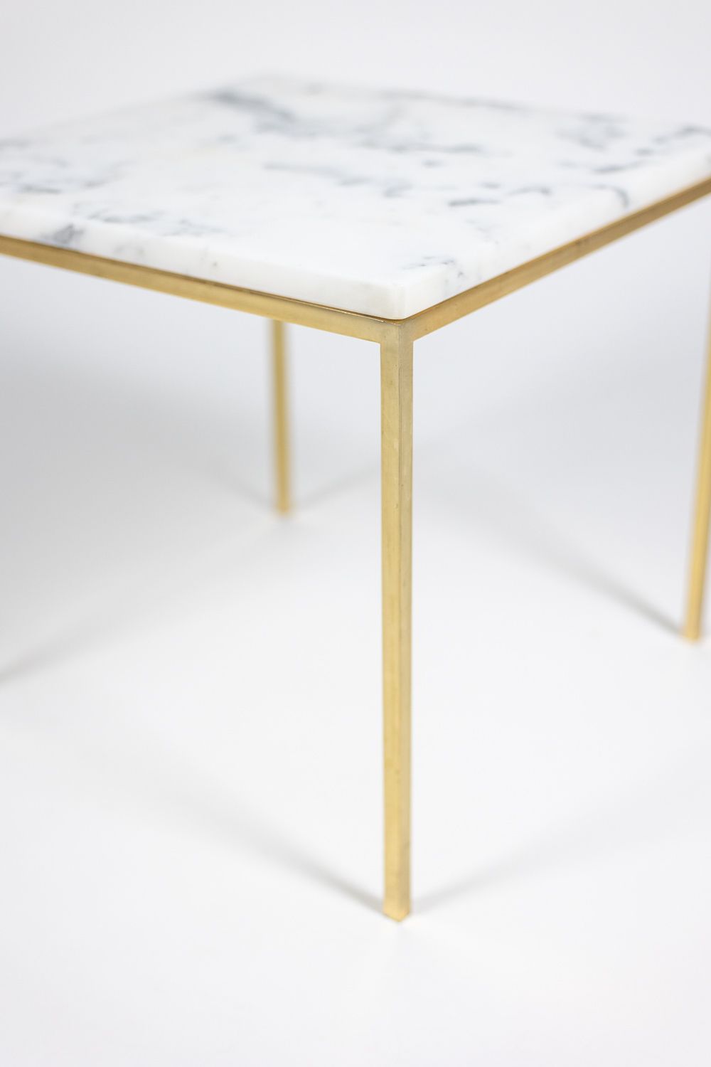 Pair Of End Tables In Marble And Gilded Bronze. 1970s. photo Furniture