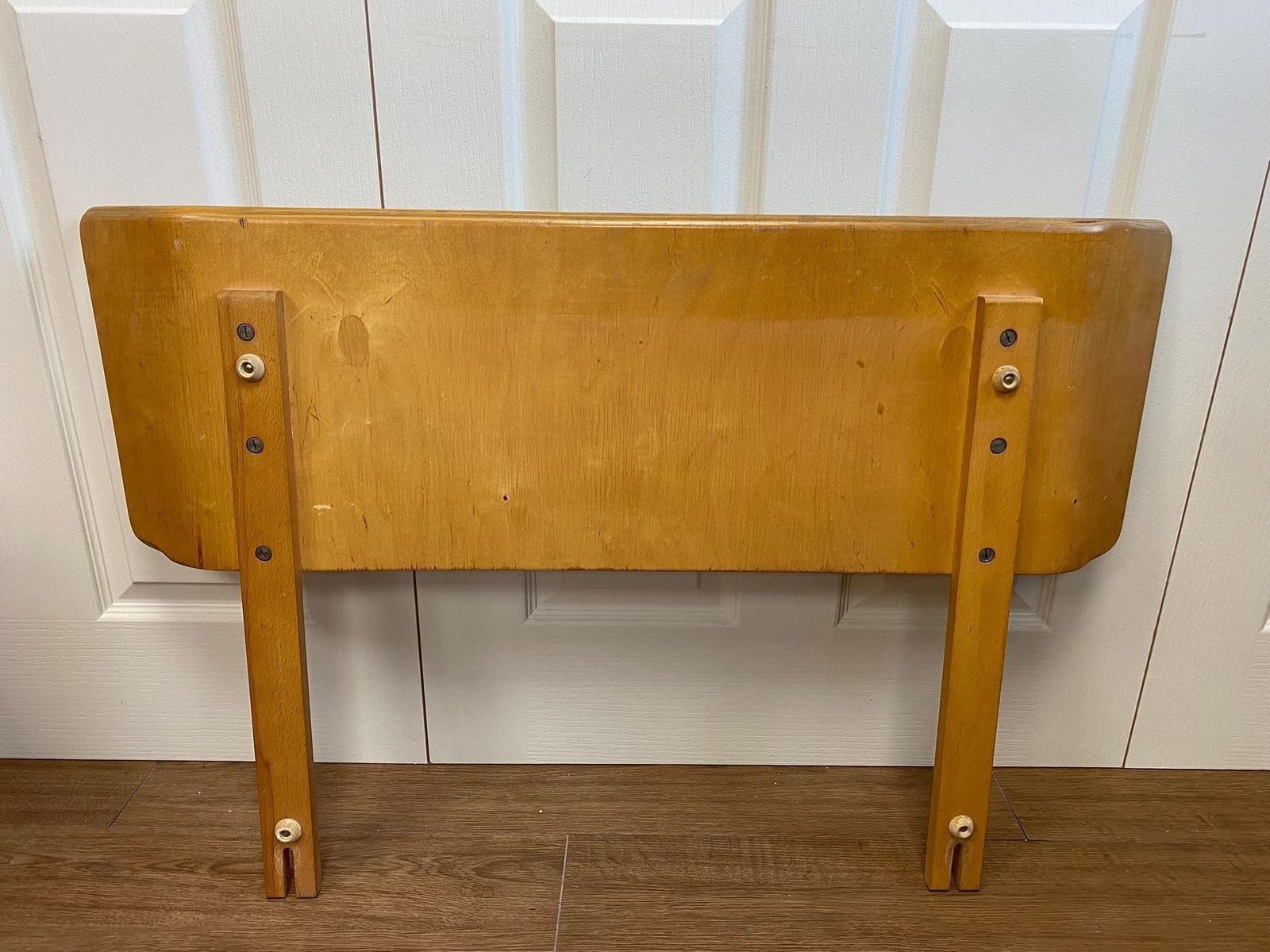 Vintage Retro 1950s Teak Single Headboard photo vintage
