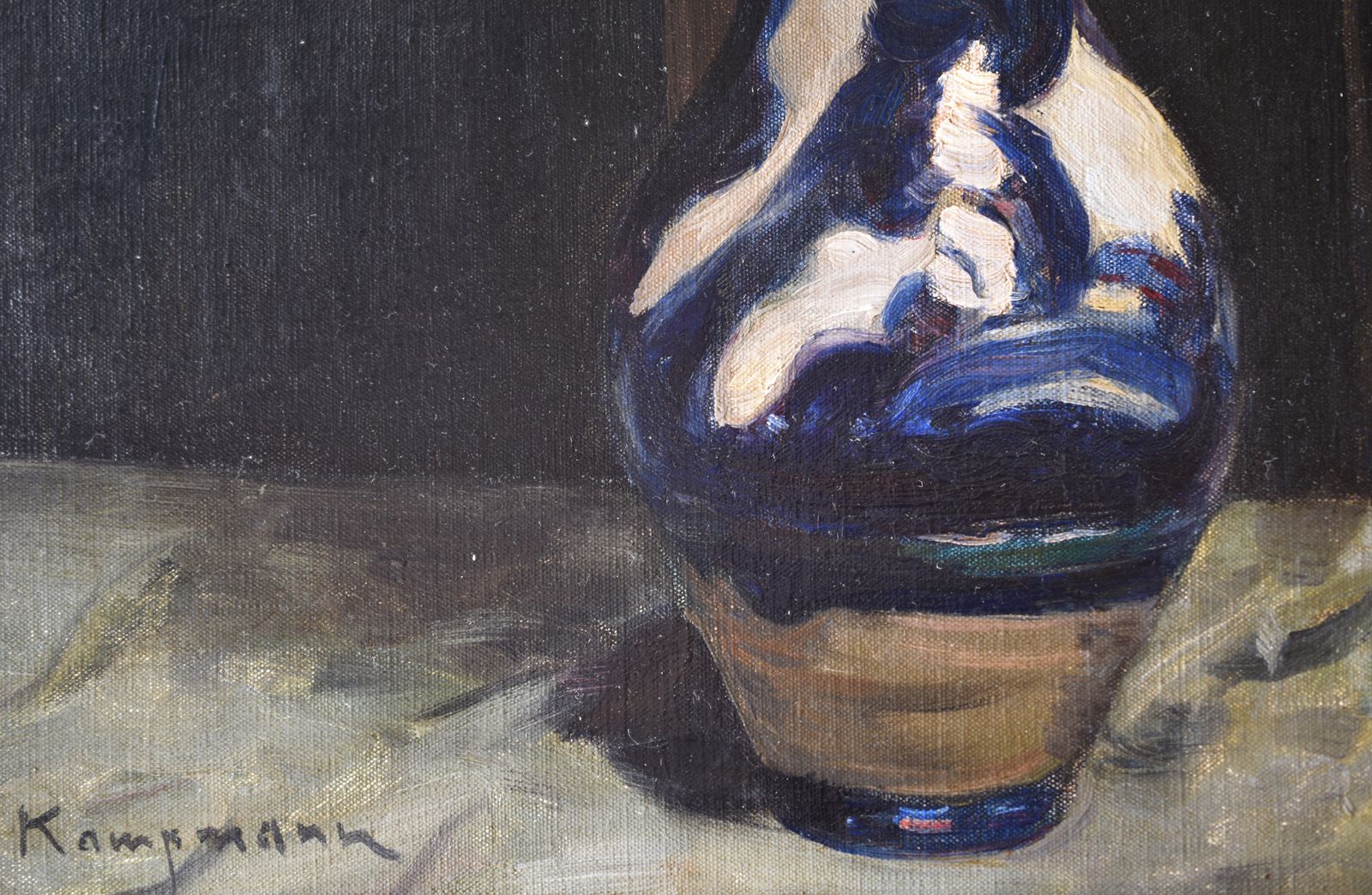 Gustav Kampmann, Vase Of Flowers (Circa 1910) photo vintage