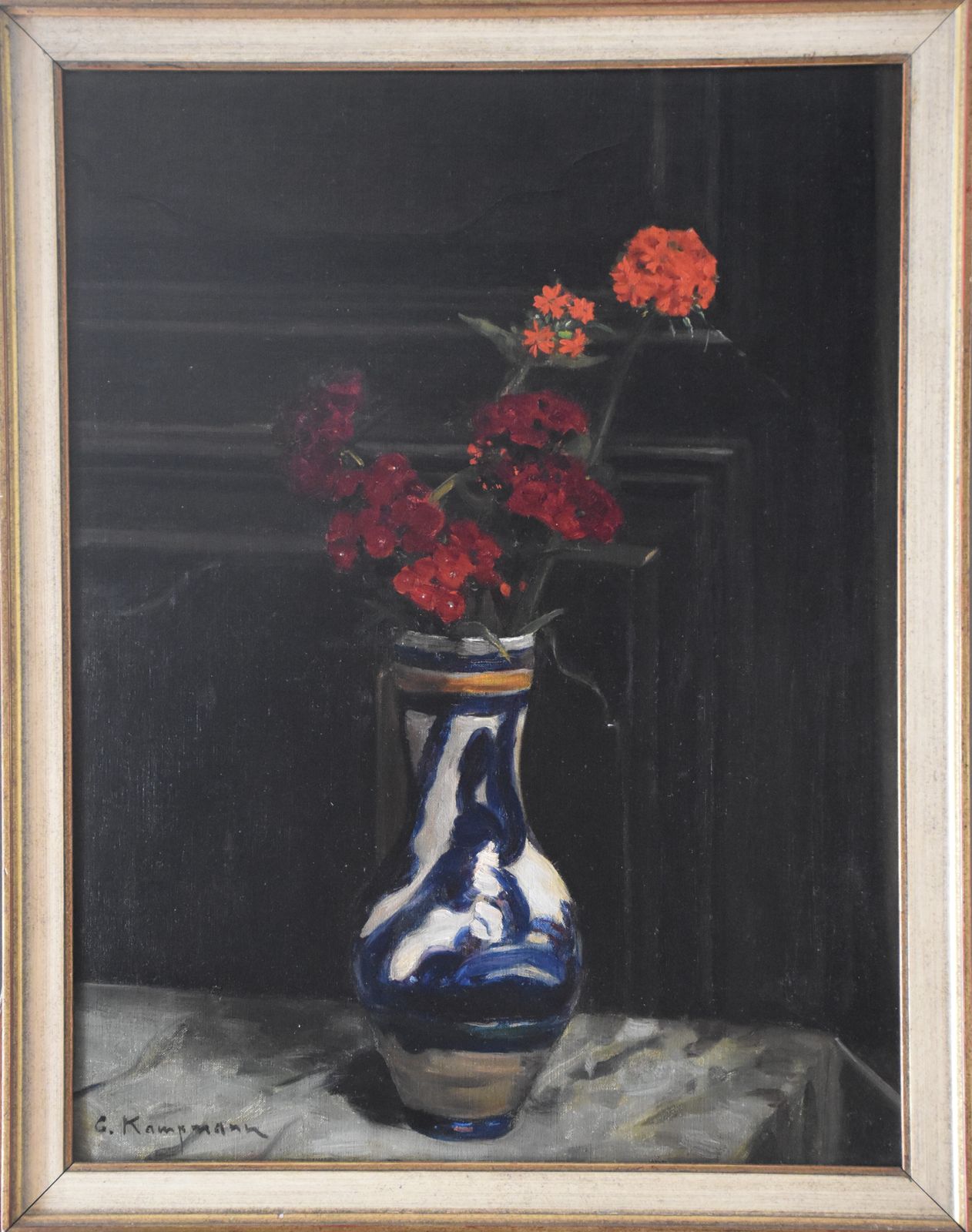 photo for sale Gustav Kampmann, Vase Of Flowers (Circa 1910)