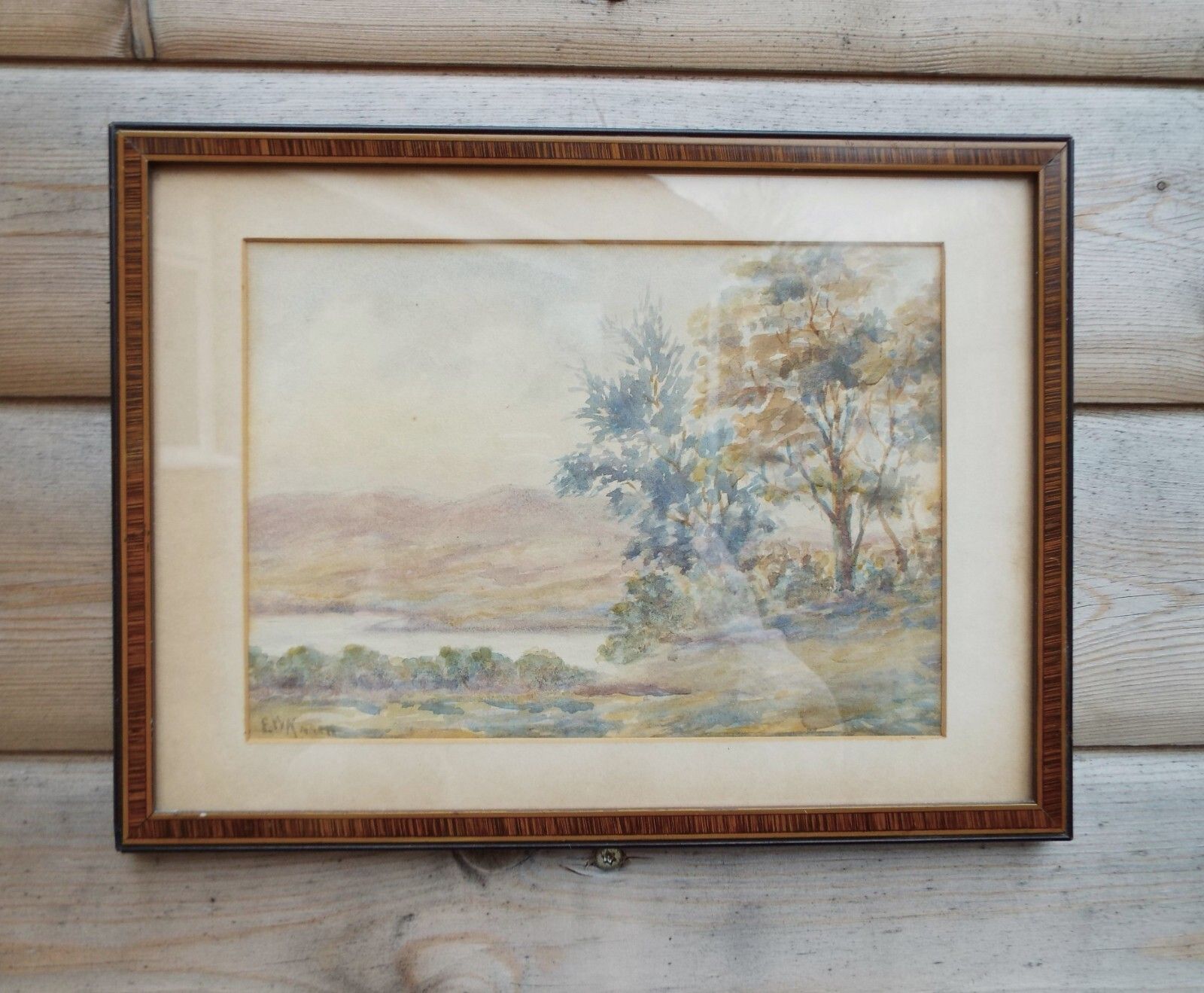 Antique Victorian Watercolour Landscape  Framed Painting Hale Lancashire