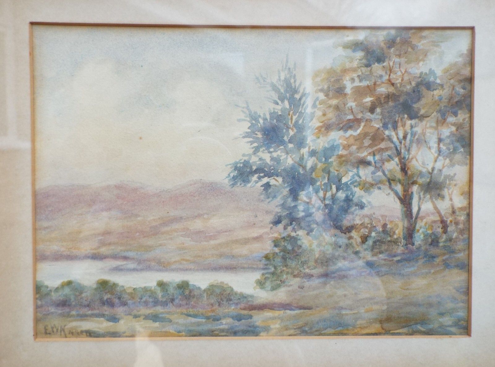 Antique Victorian Watercolour Landscape  Framed Painting Hale Lancashire photo furniture
