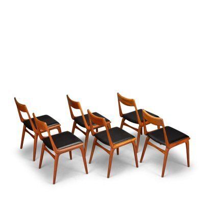 Mid Century #370 Boomerang Chairs In Teak Attributed To E. Christensen For Slagelse, 1962, Set Of 6 photo for sale