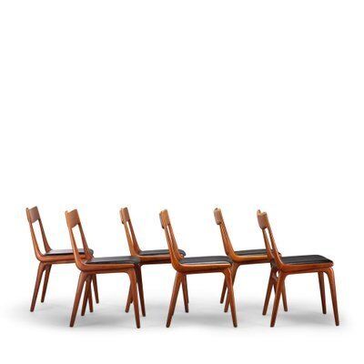 Furniture Mid Century #370 Boomerang Chairs In Teak Attributed To E. Christensen For Slagelse, 1962, Set Of 6 photo
