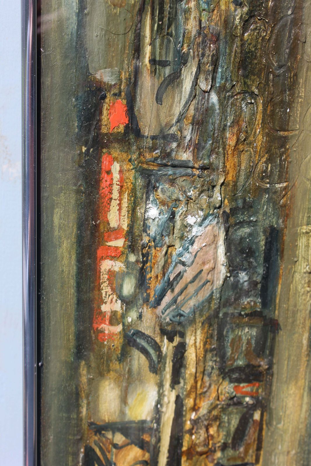 photo buy 1960s North African Abstract Expressionist Canvas Painting
