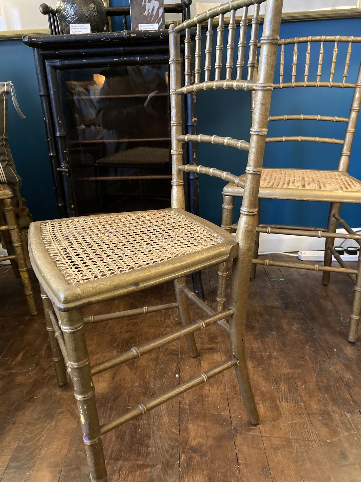Set Of 4 Faux Bamboo Gilt Concert Chairs photo 300.0