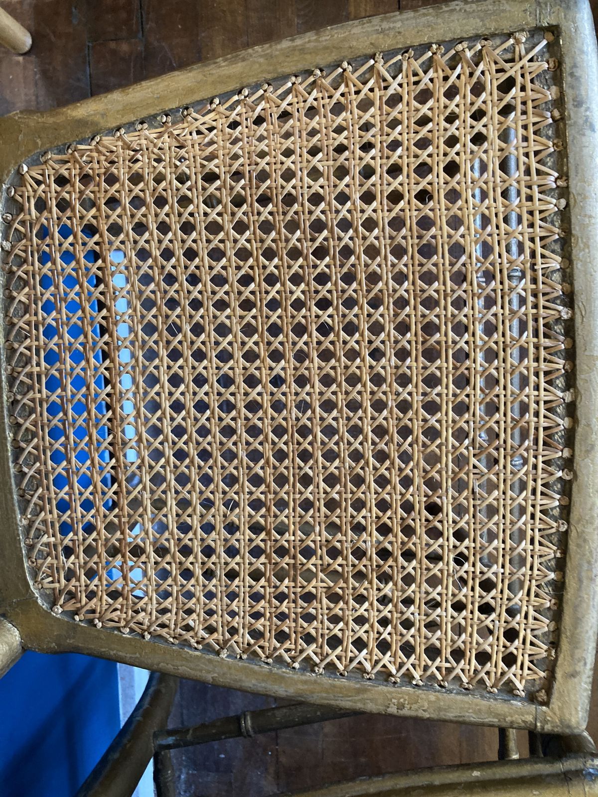 Set Of 4 Faux Bamboo Gilt Concert Chairs photo vintage