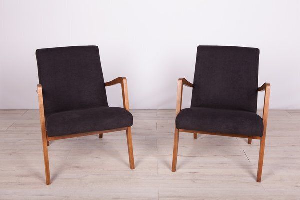 Set Of Type 300 138 Beech Armchairs From Bystrzyckie Furniture Factory, 1960s