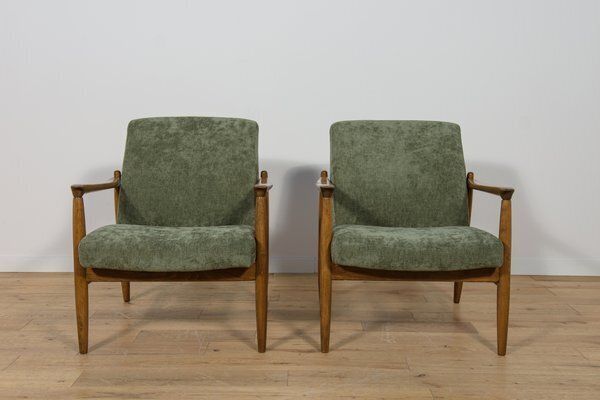 Set Of Mid Century Modern Gfm 64 Chairs By Edmund Homa For Gościcińskie Furniture Factory, 1960s photo Furniture
