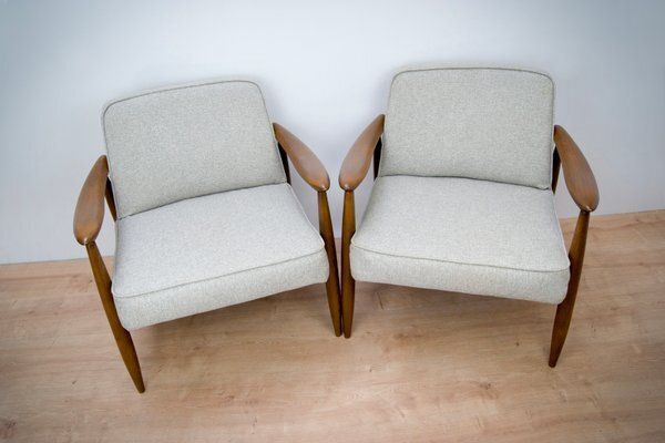Set Of Gfm 87 Armchairs By Juliusz Kedziorek For Gościcińskie Furniture, 1960s photo furniture