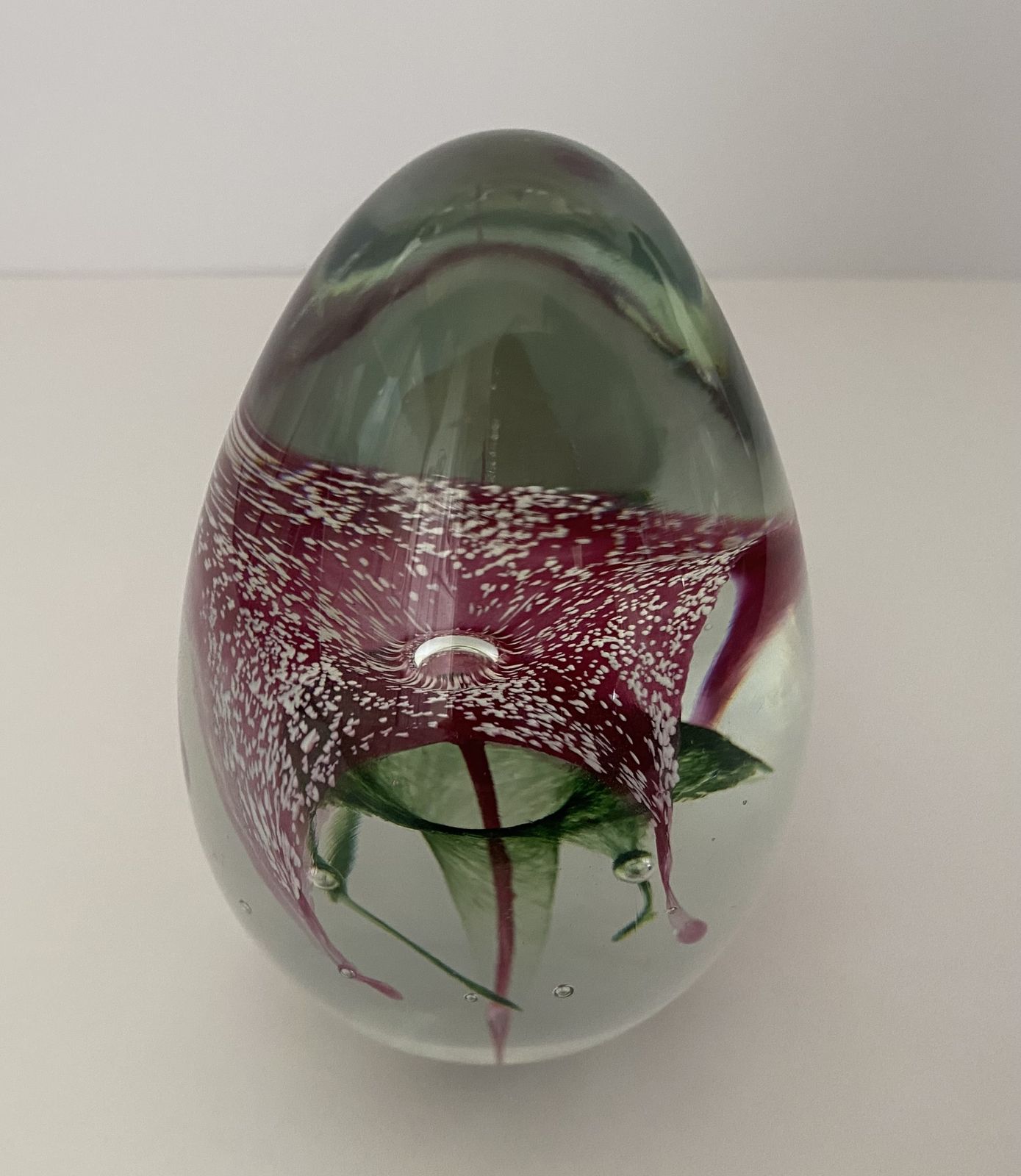 Home Decor Paul Critchley, Isle Sculptured Glass, Floral Art Glass Paperweight photo
