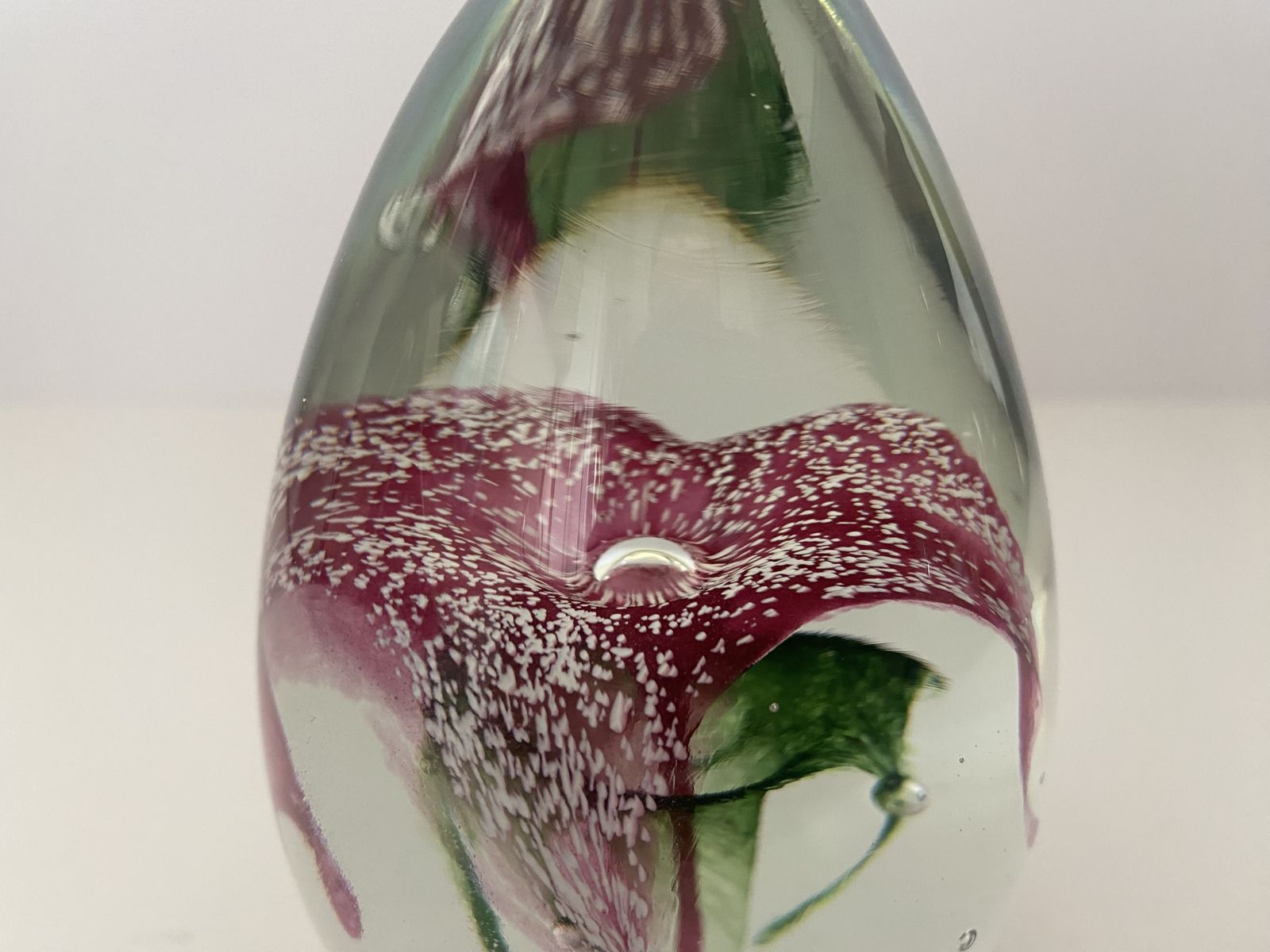 50.0 Paul Critchley, Isle Sculptured Glass, Floral Art Glass Paperweight photo