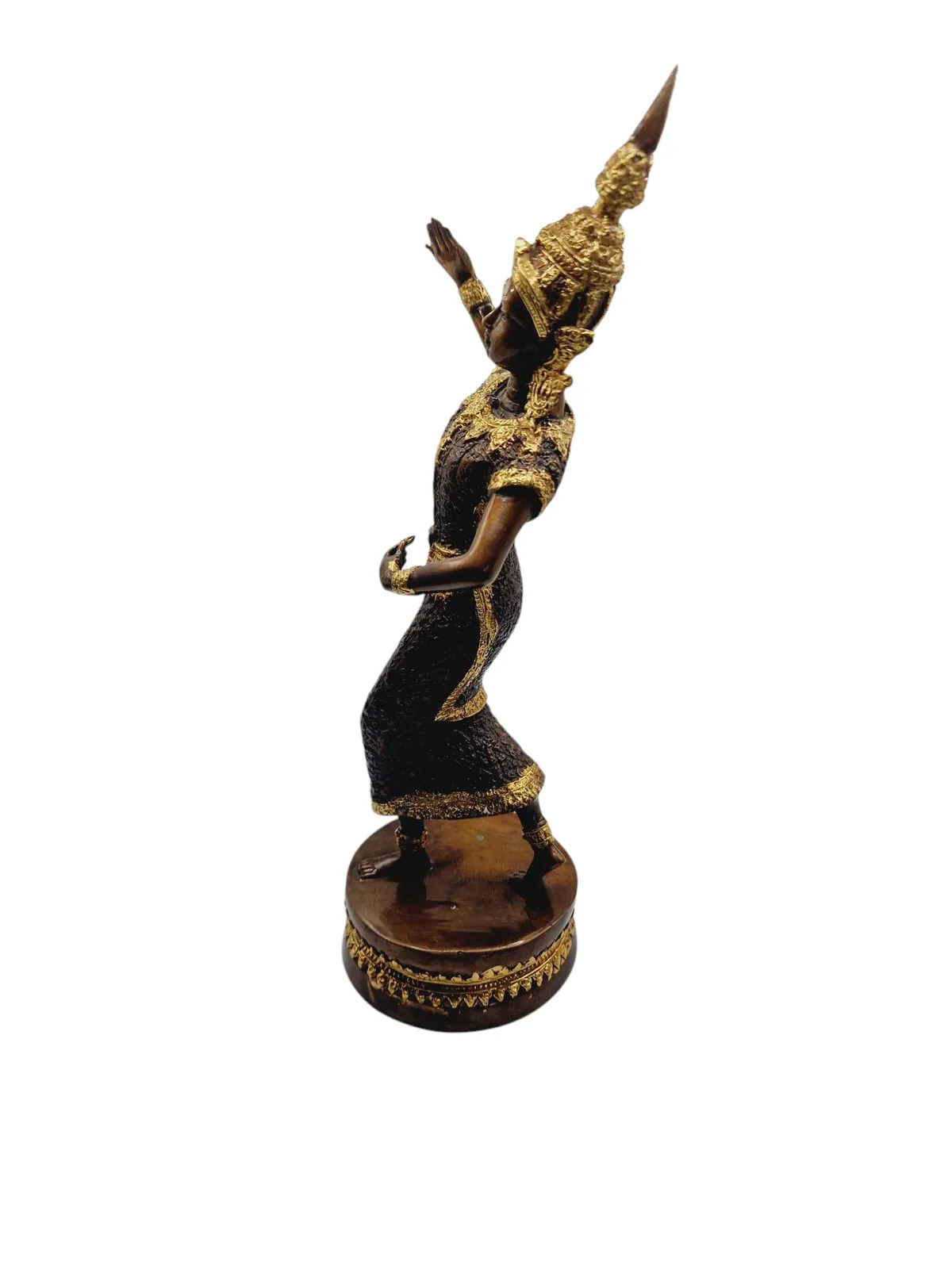 Antique Bronze Gilt Thai Buddhist Divine Dancing Statue photo furniture