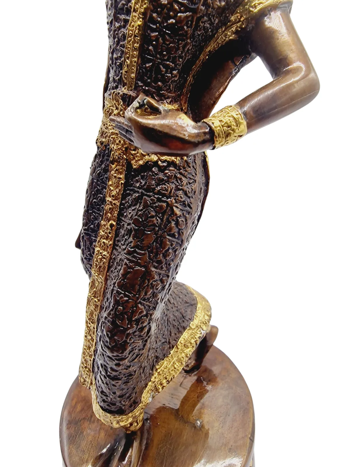 Antique Bronze Gilt Thai Buddhist Divine Dancing Statue photo Home Decor