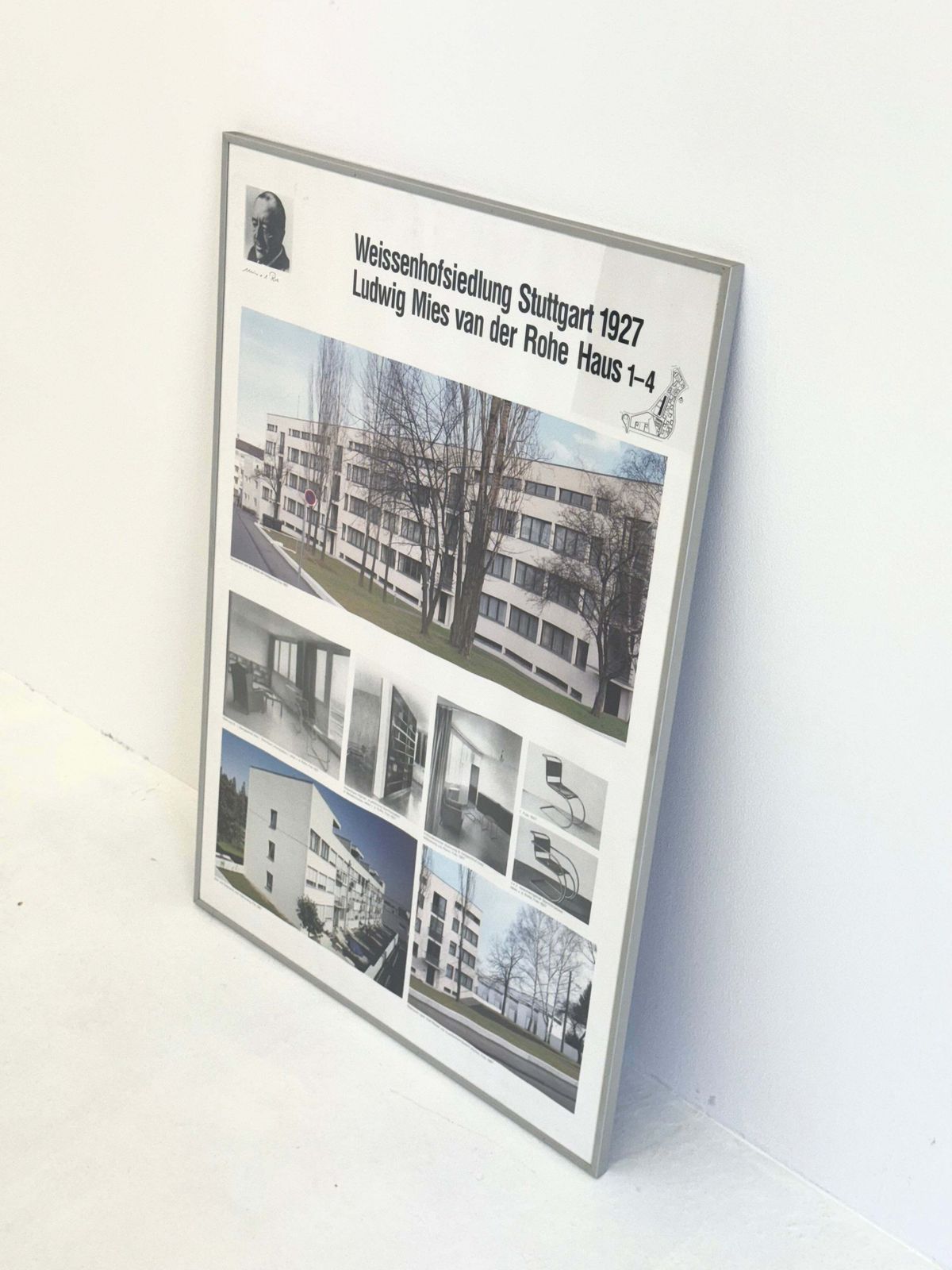 Framed Poster Weissenhofsiedlung Stuttgart 1927 Ludwig Mies Van Der Rohe photo furniture