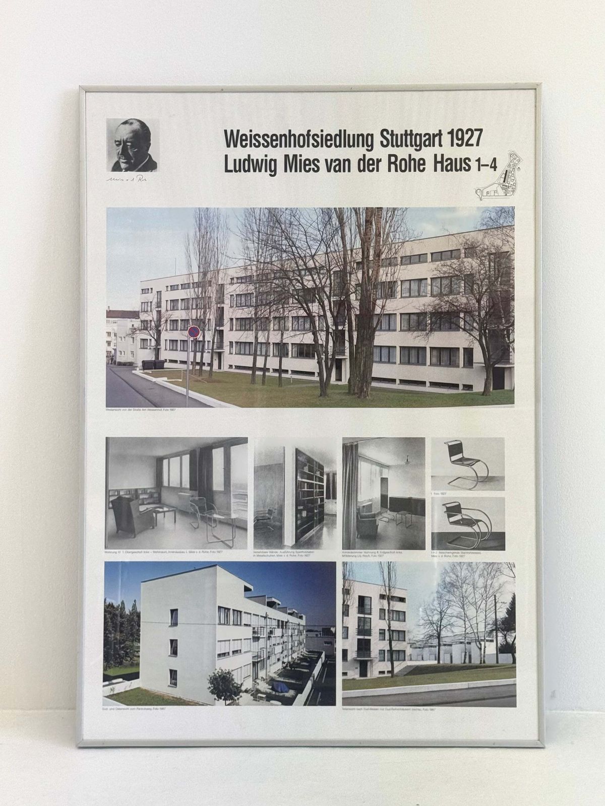 Framed Poster Weissenhofsiedlung Stuttgart 1927 Ludwig Mies Van Der Rohe photo for sale