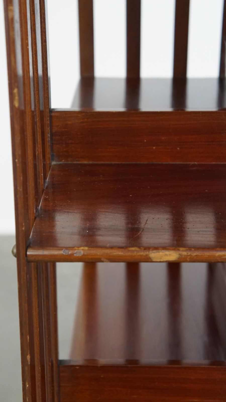 photo furniture Very Nice Large Antique Wooden English Book Mill With A Cast Iron Base