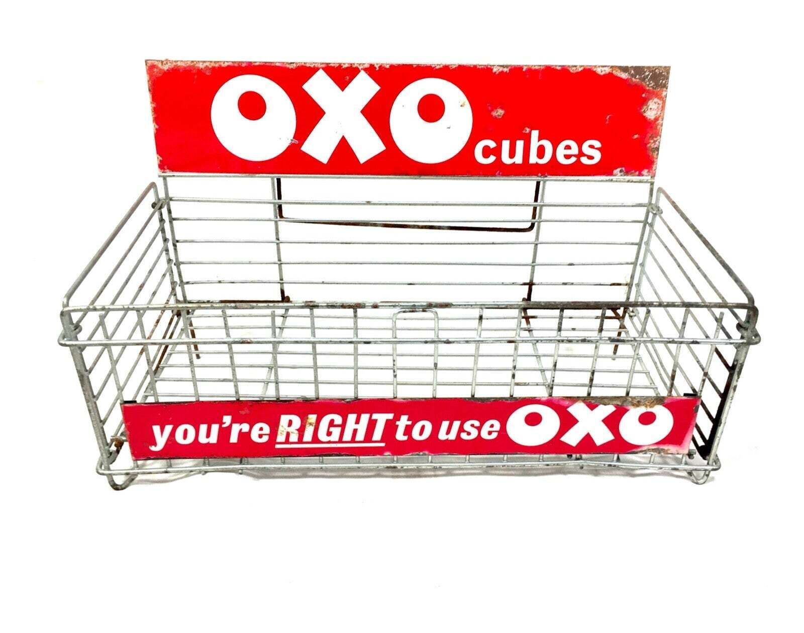 Antique Advertising   20th Century Oxo Cubes Shop Display Rack Holder Dispenser