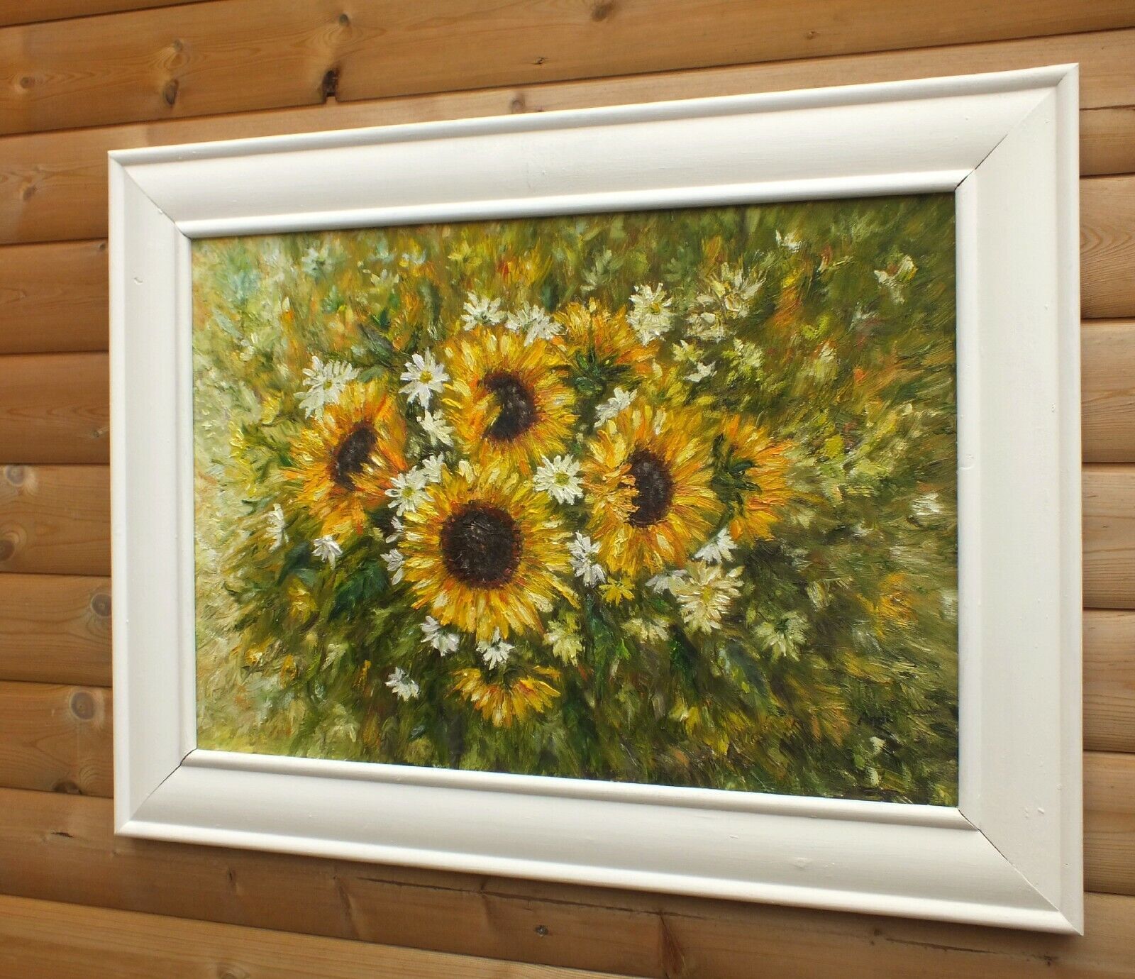 Sunflowers & Marguerites Original Flowers Floral Oil Painting Framed Andi  Lucas photo 750.0